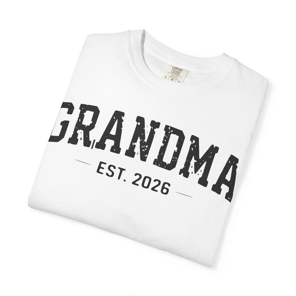 Grandma Est 2026 Shirt, Distressed Varsity New Grandma Tee, Pregnancy Announcement Shirt, Grandma Gift