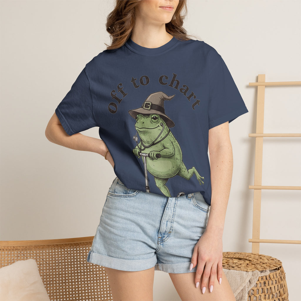 Off To Chart Shirt, Witch Hat Frog Nurse Scooter Tee, Funny Charting RN Shirt, Nurse Gift