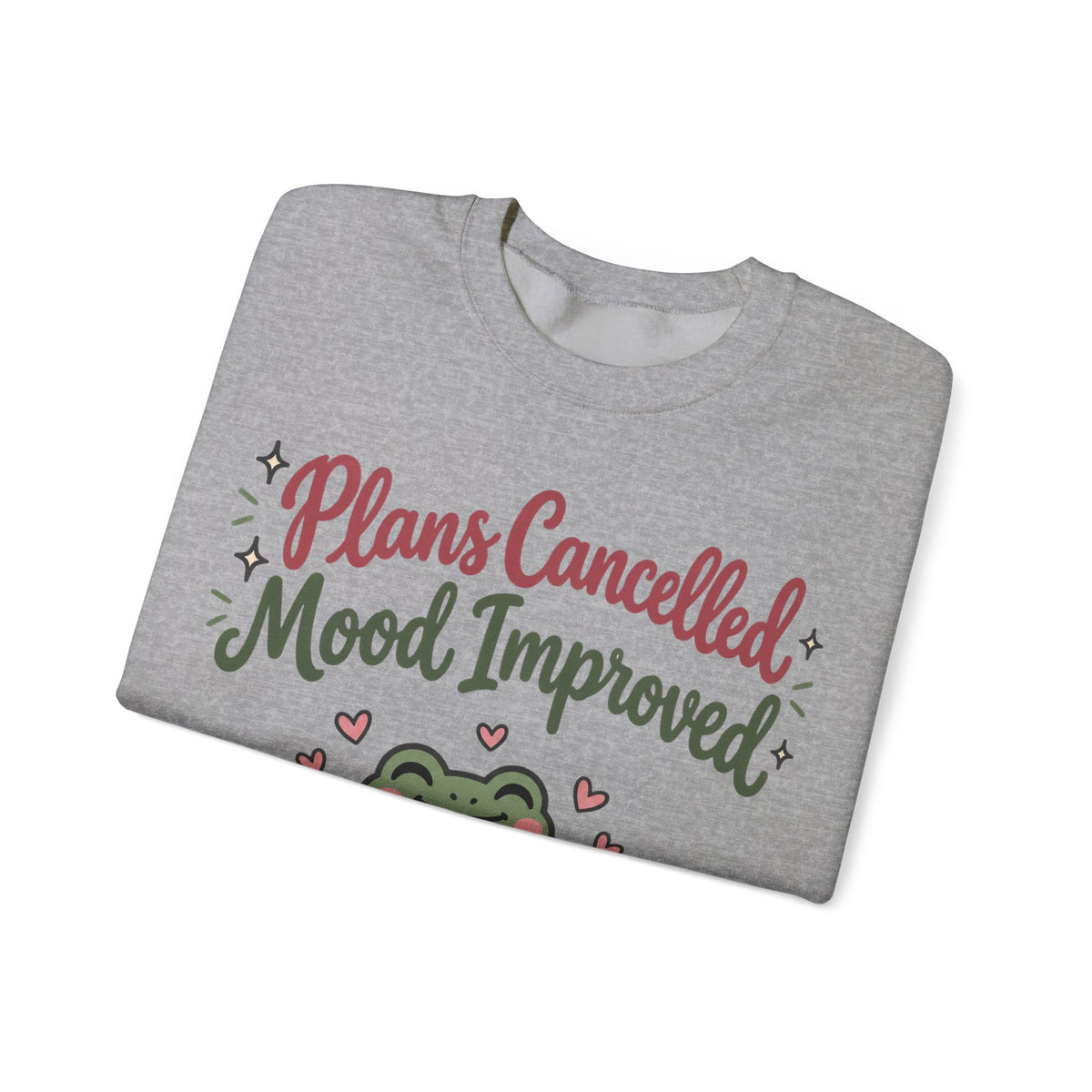 Funny Introvert Sweatshirt Plans Cancelled Mood Improved | Cozy Frog Sweatshirt | Homebody Gift | Antisocial Sweatshirt