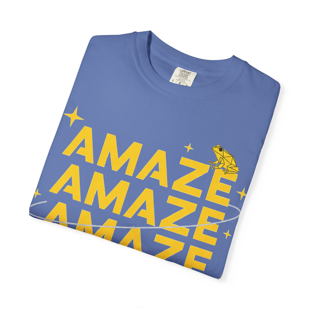 Amaze Amaze Amaze Amaze Shirt, Four Line Retro Type Tee, Frog Sparkle Graphic Shirt, Trendy Gift