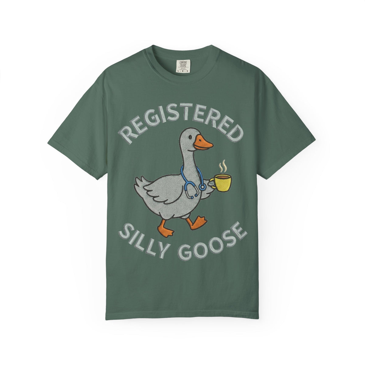Registered Silly Goose Shirt, Faux Embroidery Nurse Goose Tee, Funny RN Shirt, Nurse Gift