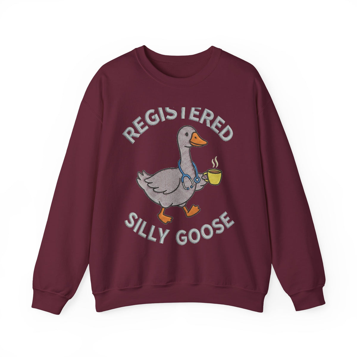 Registered Silly Goose Sweatshirt, Funny Goose Coffee Stethoscope Sweatshirt, Nurse Humor Gift, Silly Goose Nursing Student Sweatshirt, RN S