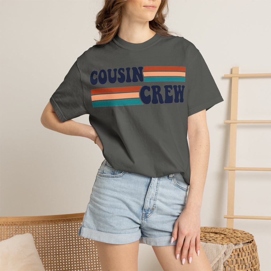 Cousin Crew Retro Stripe Shirt, Vintage Matching Family Tee, Cousin Reunion Shirt, Family Gift
