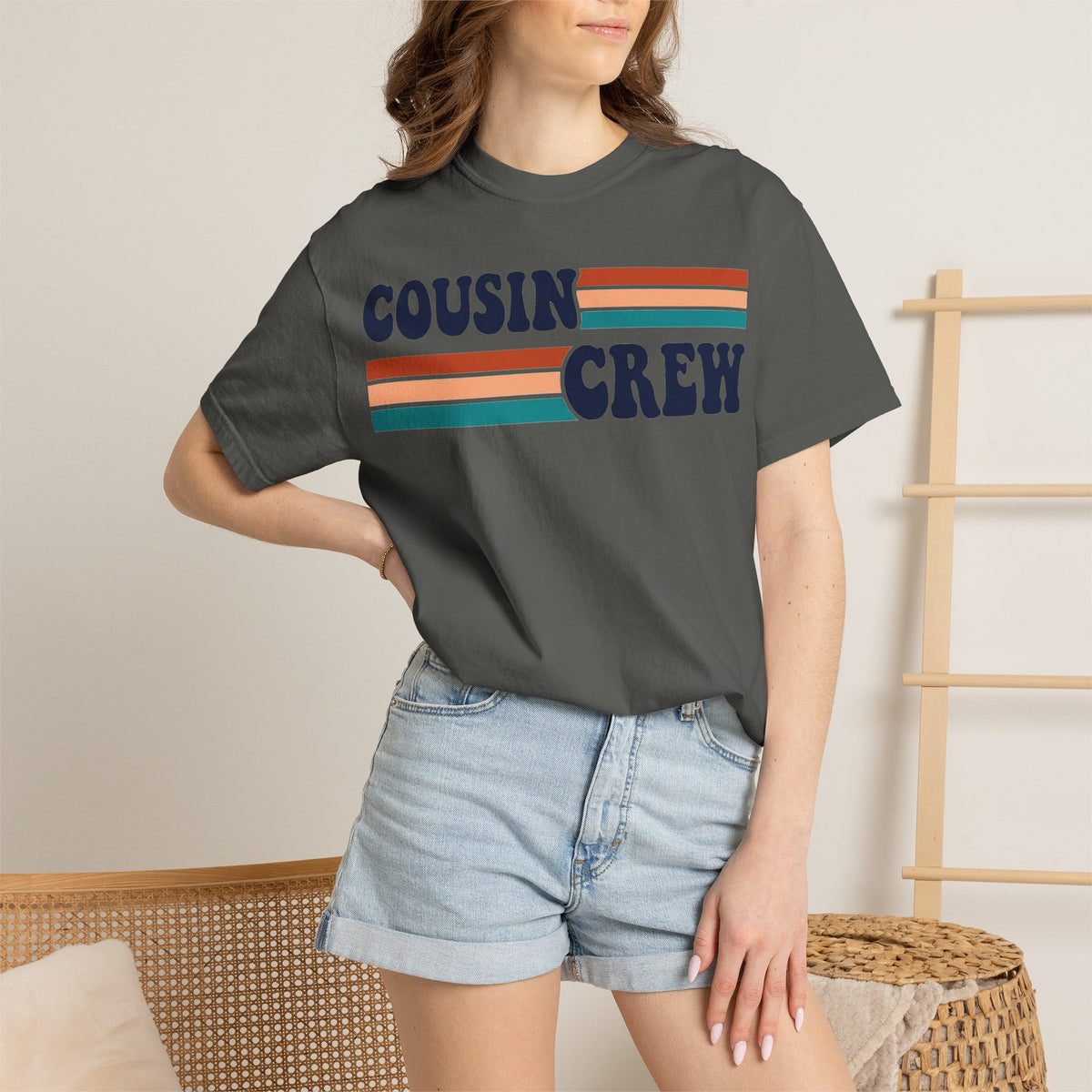 Cousin Crew Retro Stripe Shirt, Vintage Matching Family Tee, Cousin Reunion Shirt, Family Gift