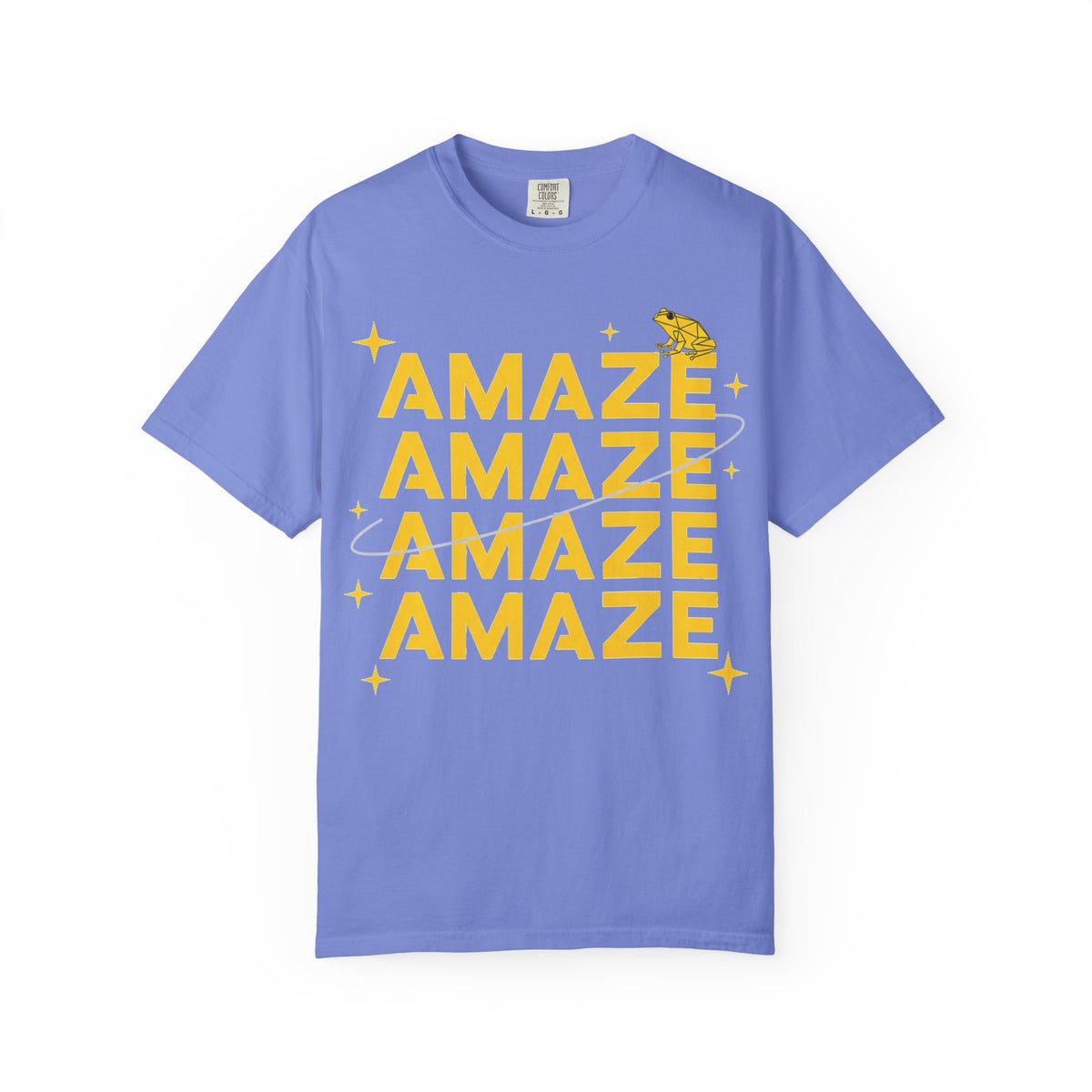 Amaze Amaze Amaze Amaze Shirt, Four Line Retro Type Tee, Frog Sparkle Graphic Shirt, Trendy Gift