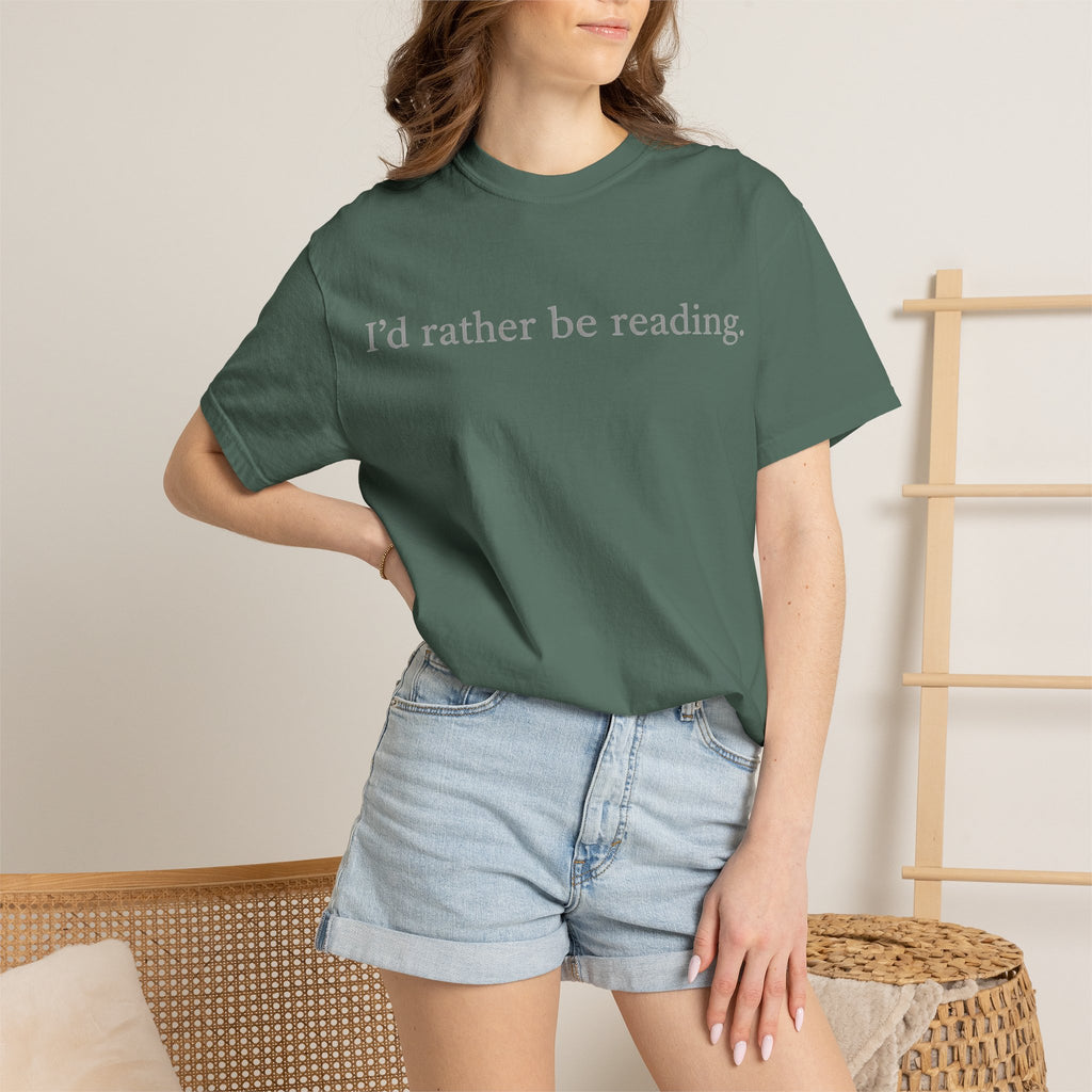 I'd Rather Be Reading Shirt, Minimalist Serif Book Lover Tee, Quiet Bookworm Shirt, Reader Gift