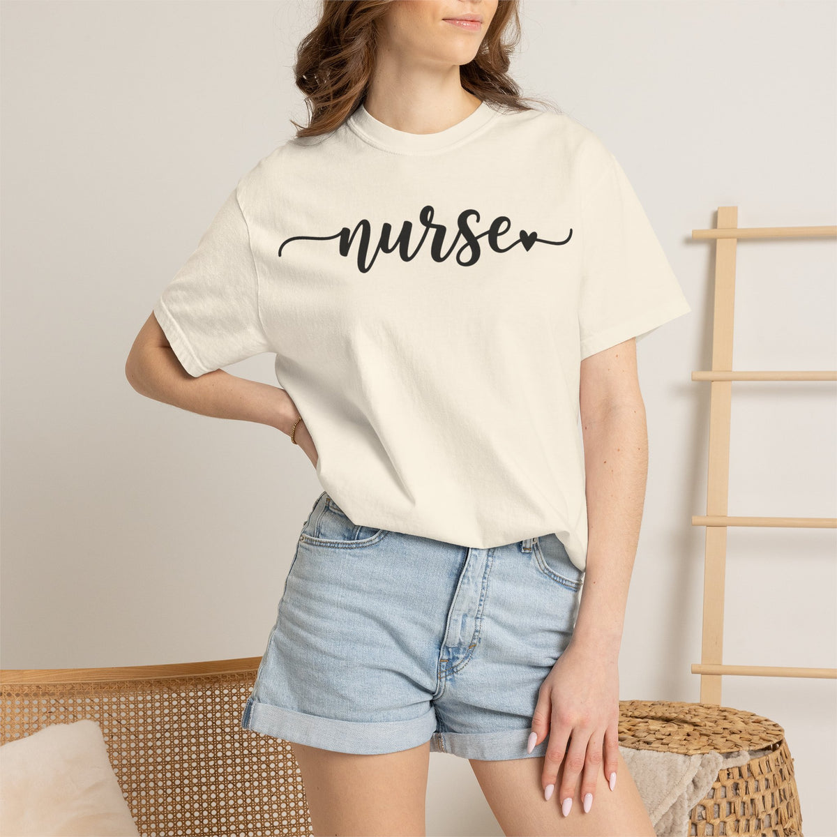 Nurse Script Shirt, Flourish Hand Lettered Nurse Tee, Minimal RN Shirt, Nurse Week Gift