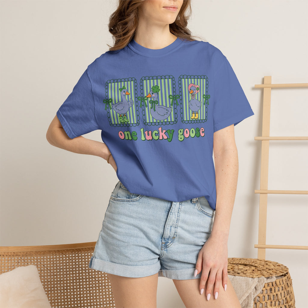One Lucky Goose Shirt, St Patricks Day Goose Trio Tee, Funny Irish Shirt, Shamrock Gift