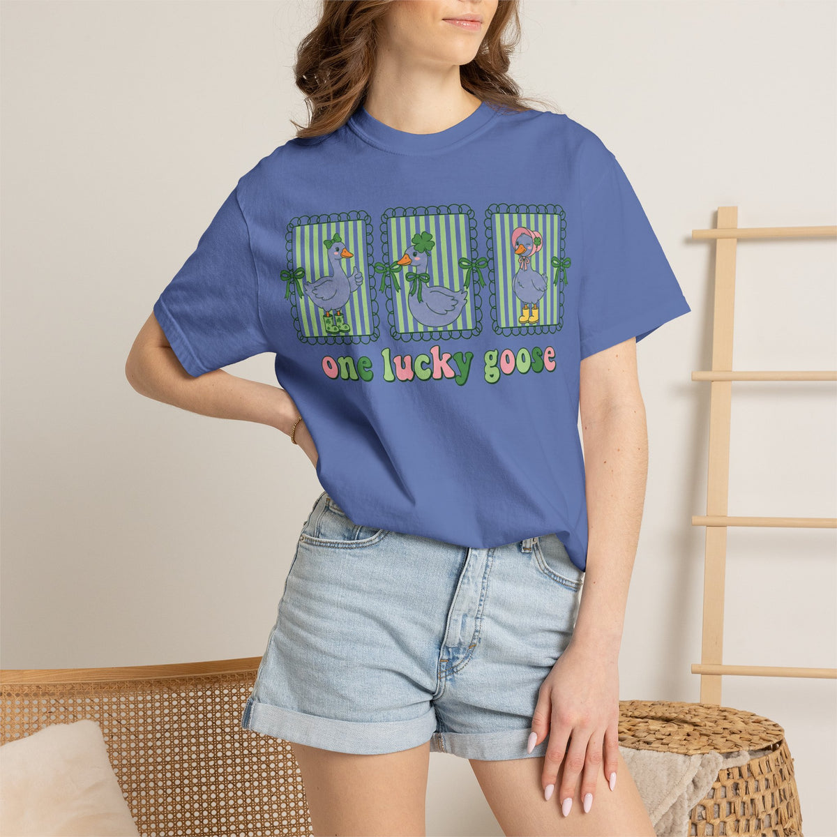 One Lucky Goose Shirt, St Patricks Day Goose Trio Tee, Funny Irish Shirt, Shamrock Gift