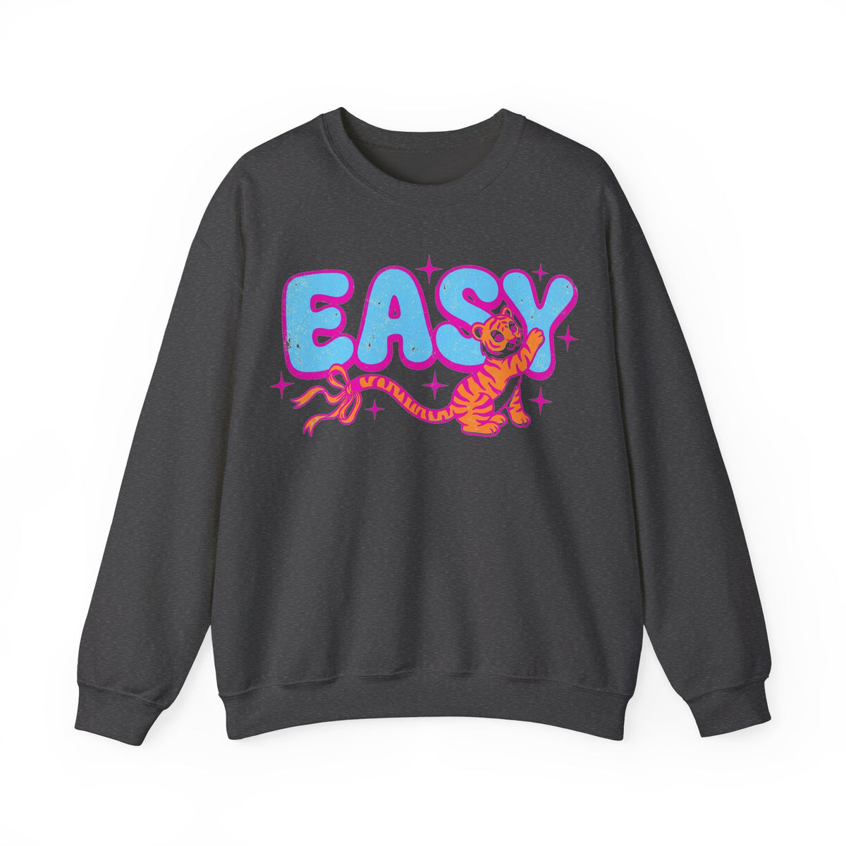 Easy Tiger Sweatshirt, Y2K Bubble Letters Tiger Sweatshirt, Retro Pink Blue Graphic Sweatshirt, Funny Sassy Gift, 2000s Aesthetic Sweatshirt