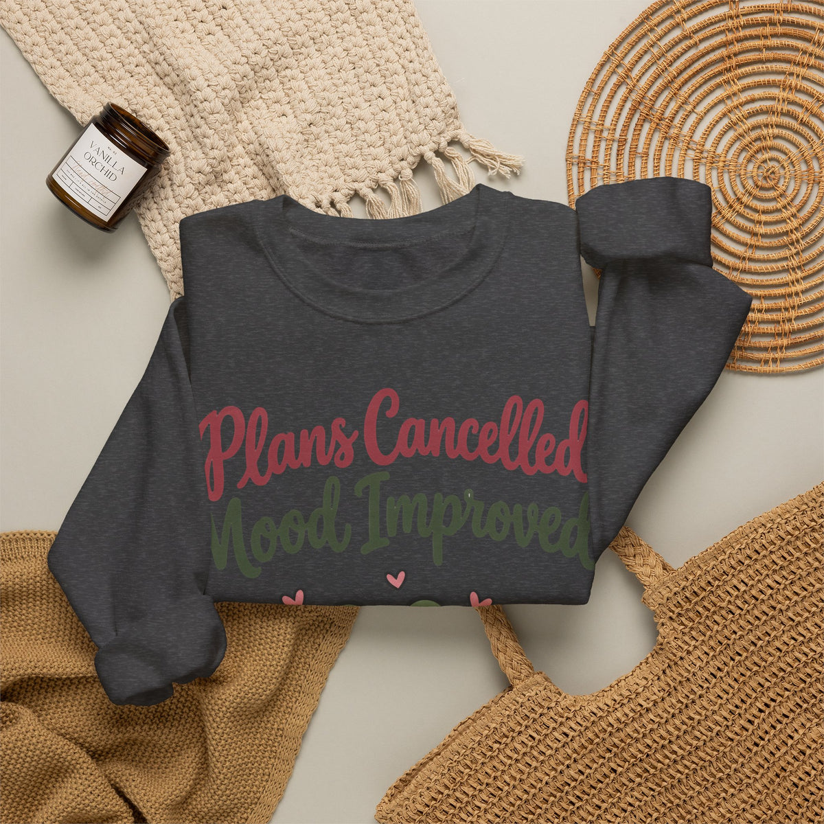Funny Introvert Sweatshirt Plans Cancelled Mood Improved | Cozy Frog Sweatshirt | Homebody Gift | Antisocial Sweatshirt