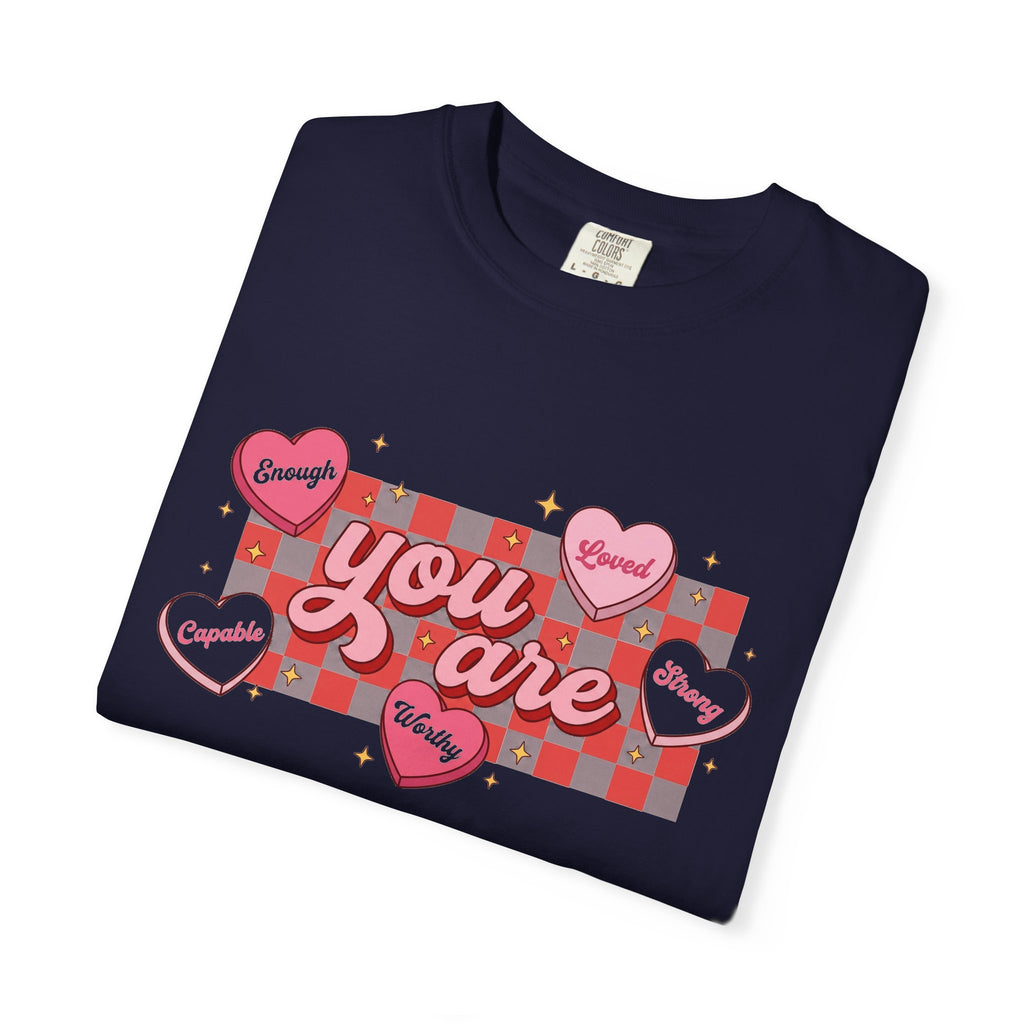You Are Enough Candy Heart Shirt, Red Check Affirmation Tee, Valentines Self Love Shirt, Gift For Her