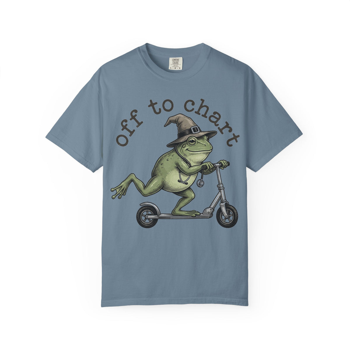 Off To Chart Etched Frog Shirt, Vintage Nurse Frog Scooter Tee, Charting Humor Shirt, RN Gift