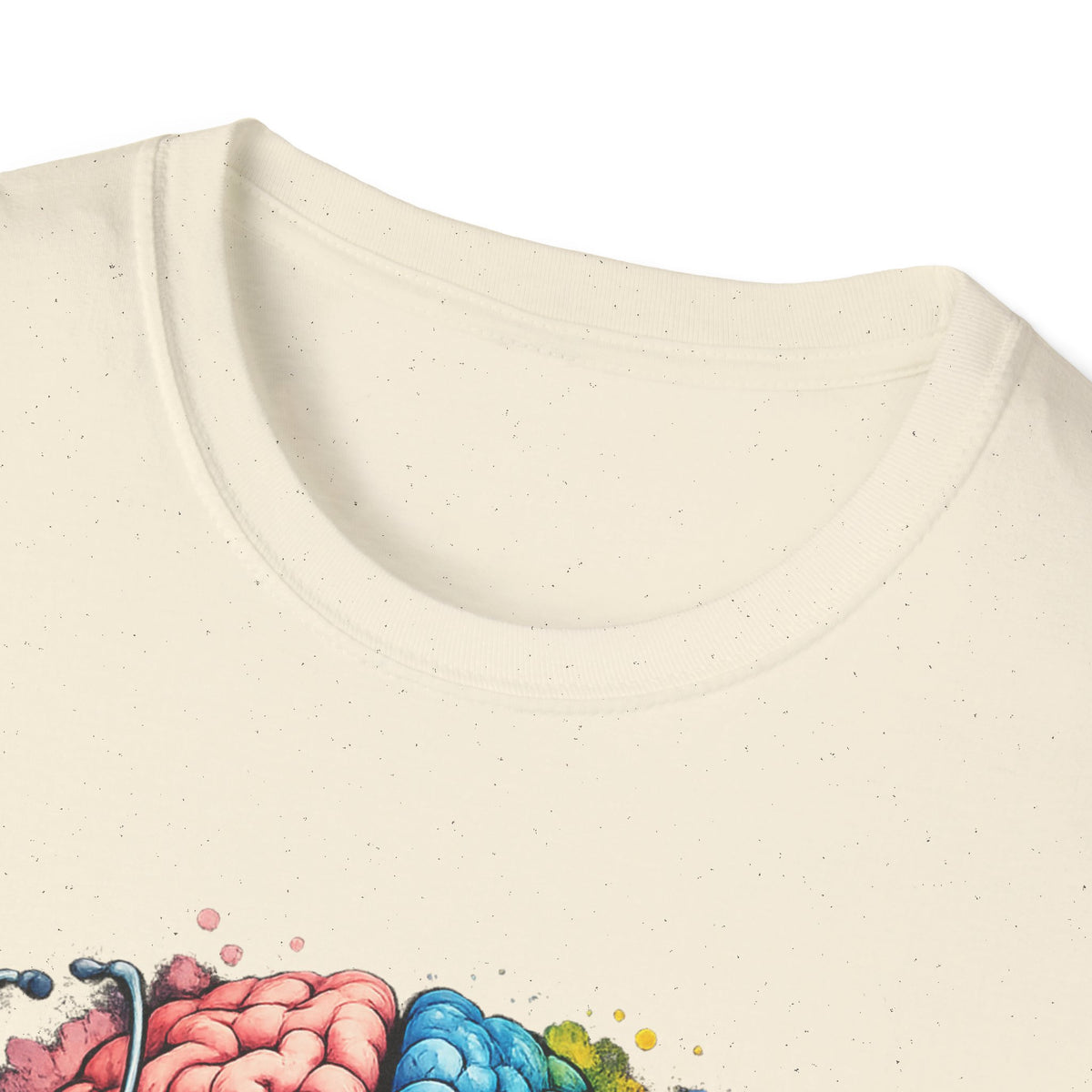 Psych Brain Split Art T-Shirt — Colorful Left & Right Brain Graphic Tee
