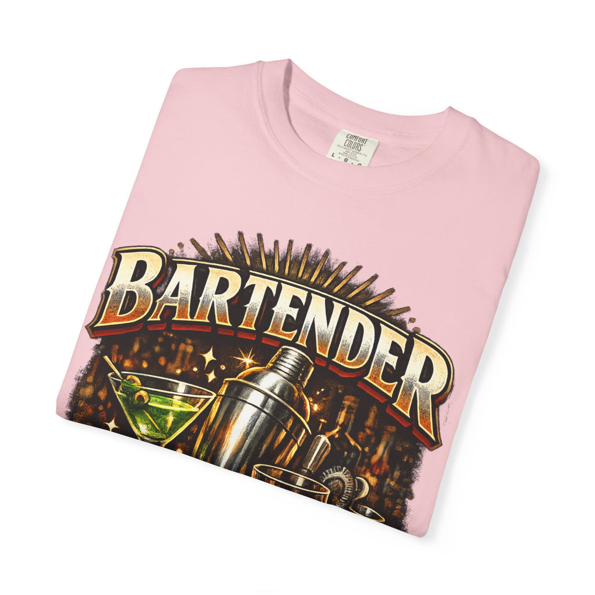 Bartender T-Shirt — "Bartender: Cheaper Than a Therapist" Vintage Bar Graphic Tee