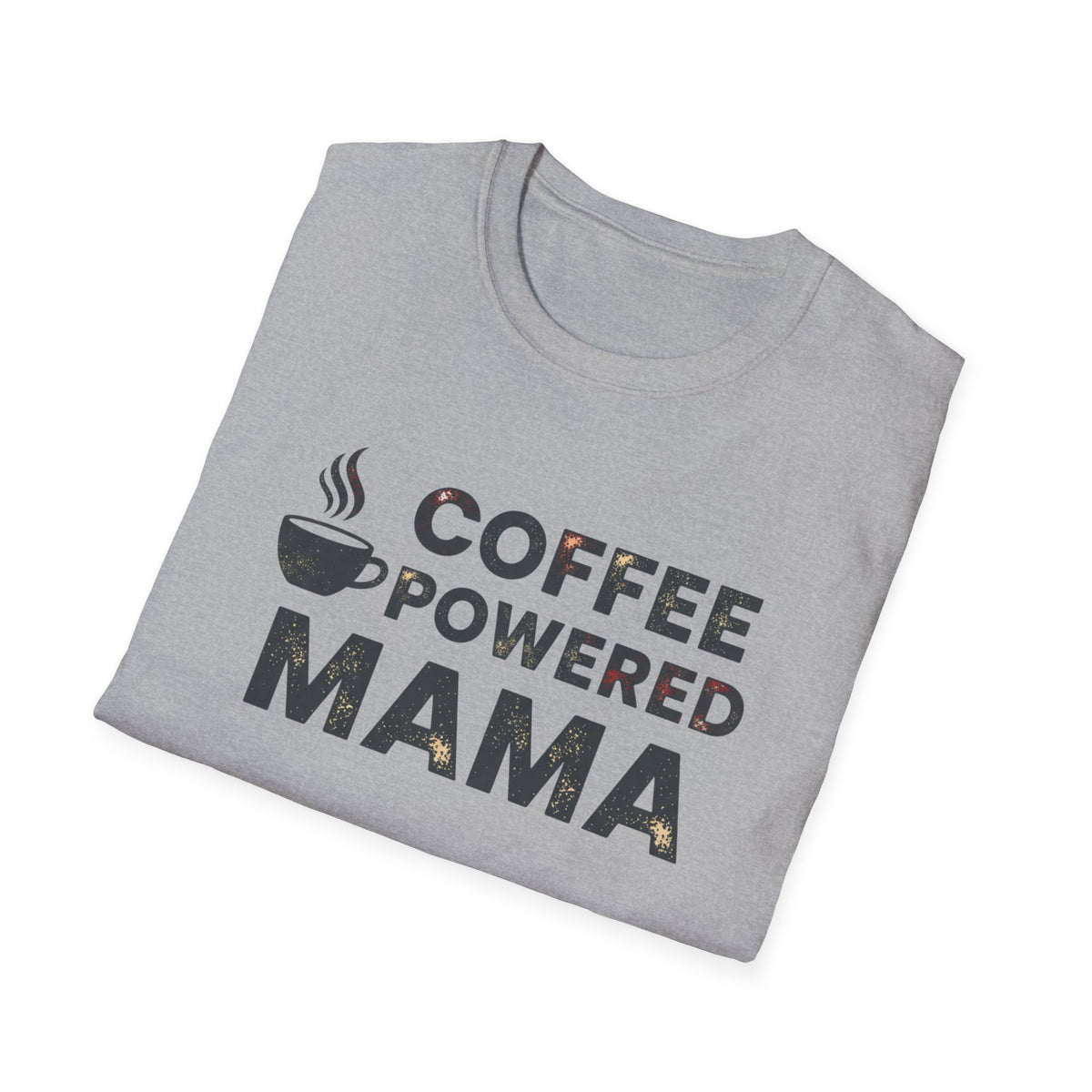 Coffee Powered Mama Shirt, Funny Mom Coffee Tee, Distressed Coffee Cup Shirt, New Mom Gift