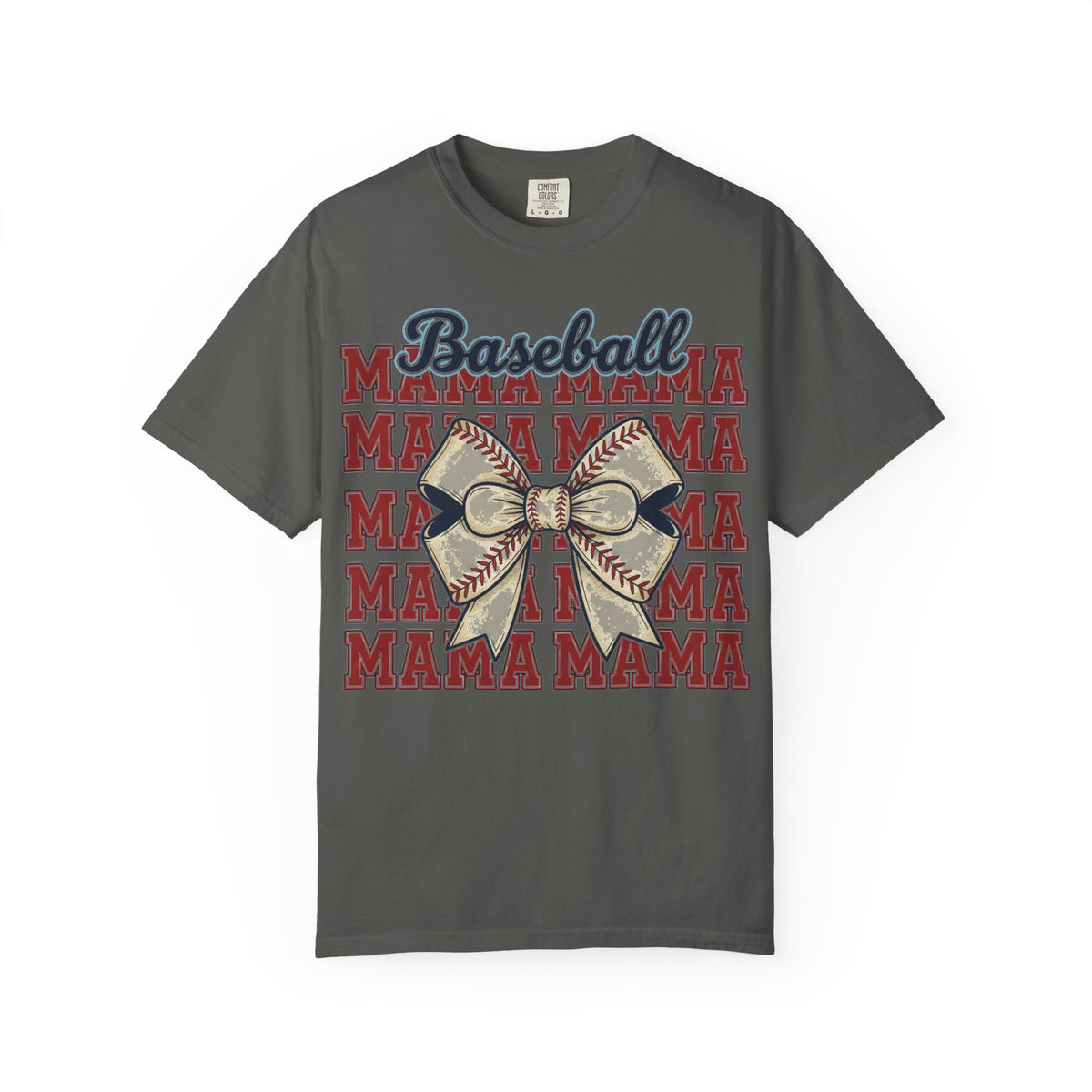 Baseball Mama Big Bow Shirt, Five Row Varsity Mama Tee, Baseball Mom Game Day Shirt, Baseball Mom Gift