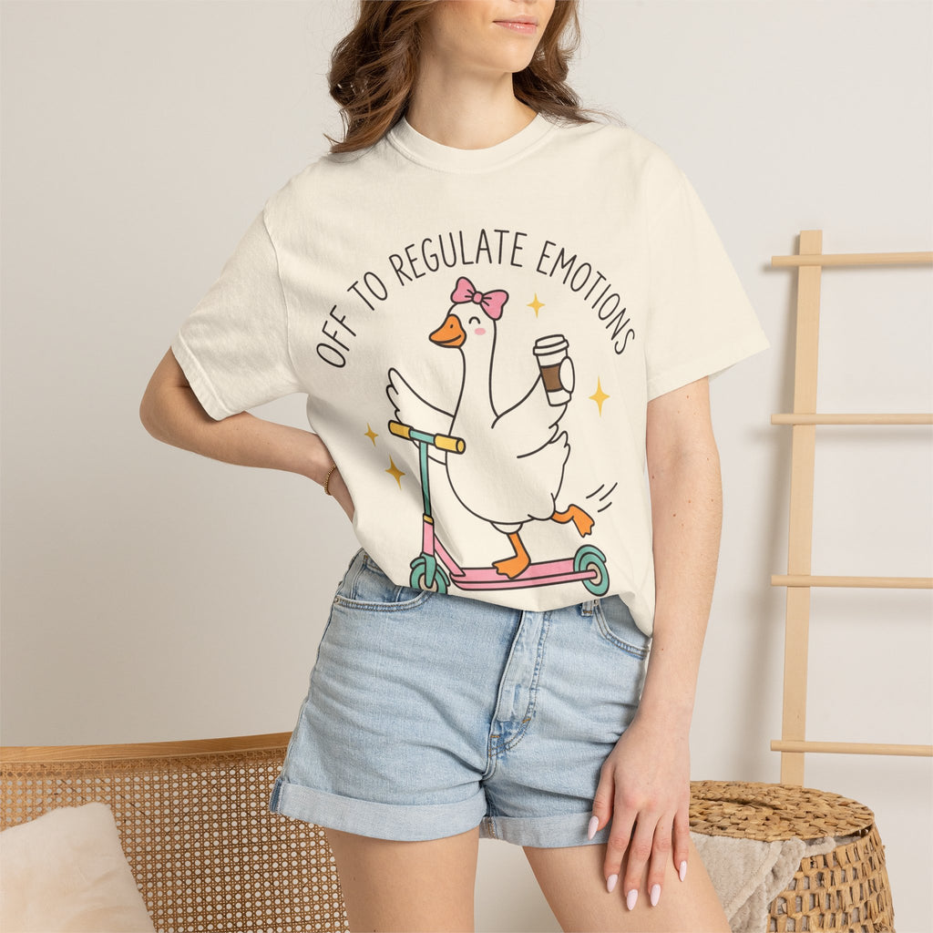 Off To Regulate Emotions Shirt, Funny Therapy Goose Scooter Tee, Mental Health Humor Shirt, Therapist Gift