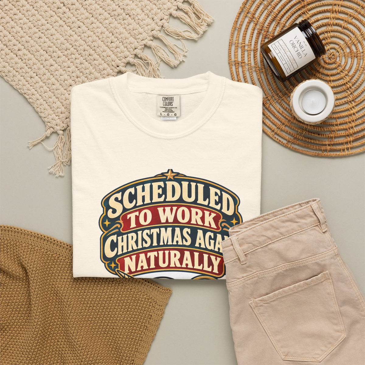 Funny Nurse Christmas Shirt Scheduled To Work Christmas Again Naturally Shirt, Funny Nurse Gift, Christmas Gift, Funny Shirt