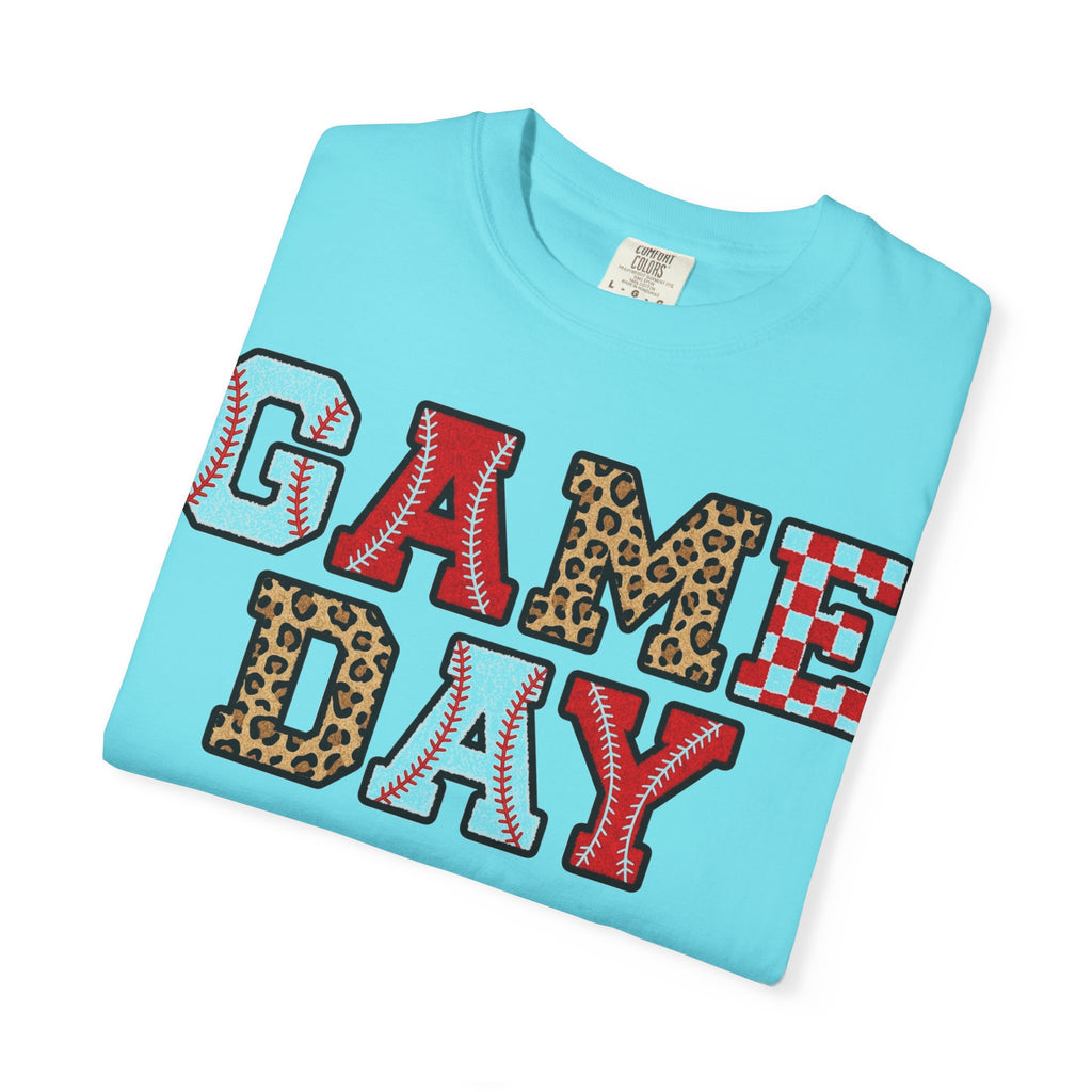 Game Day Varsity Patch Shirt, Baseball Leopard Letter Tee, Sports Mom Shirt, Baseball Mom Gift