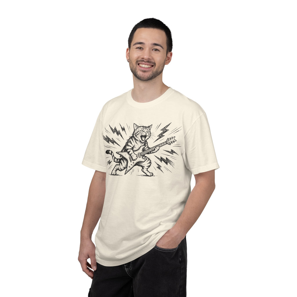 Rock Star Cat Shirt, Electric Guitar Cat Tee, Funny Heavy Metal Cat Shirt, Cat Lover Gift