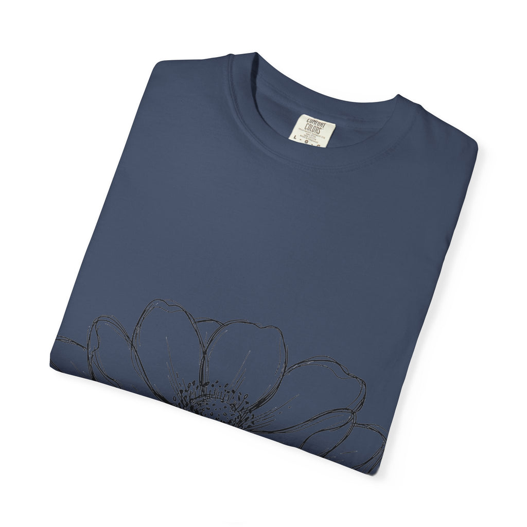 Anemone Flower Line Art Shirt, Minimal Botanical Drawing Tee, Single Bloom Shirt, Plant Lover Gift