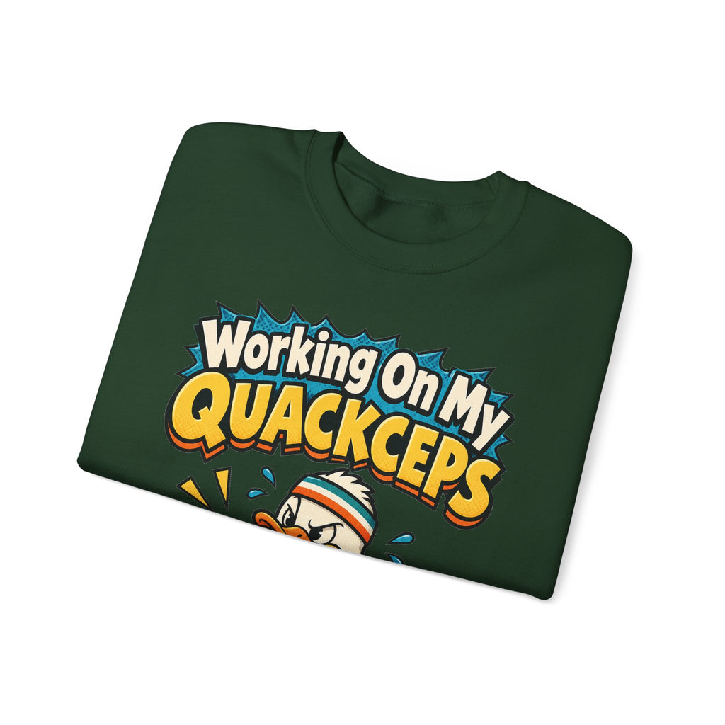 funny gym Sweatshirt Working On My Quackceps Sweatshirt, Funny Graphic Sweatshirt,