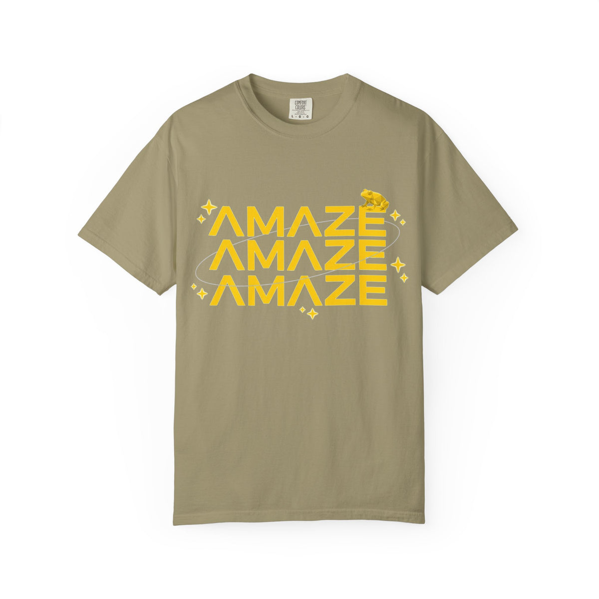 Amaze Amaze Amaze Shirt, Retro Stacked Type Tee, Tiny Frog Graphic Shirt, Funny Minimal Gift