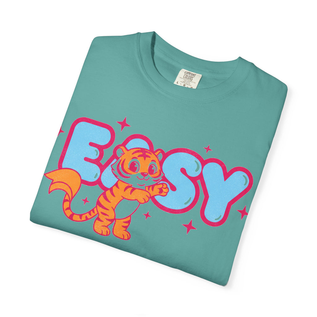 Easy Tiger Centre Cub Shirt, Y2K Retro Bubble Tiger Tee, Pink Sparkle Shirt, Funny Flirty Gift