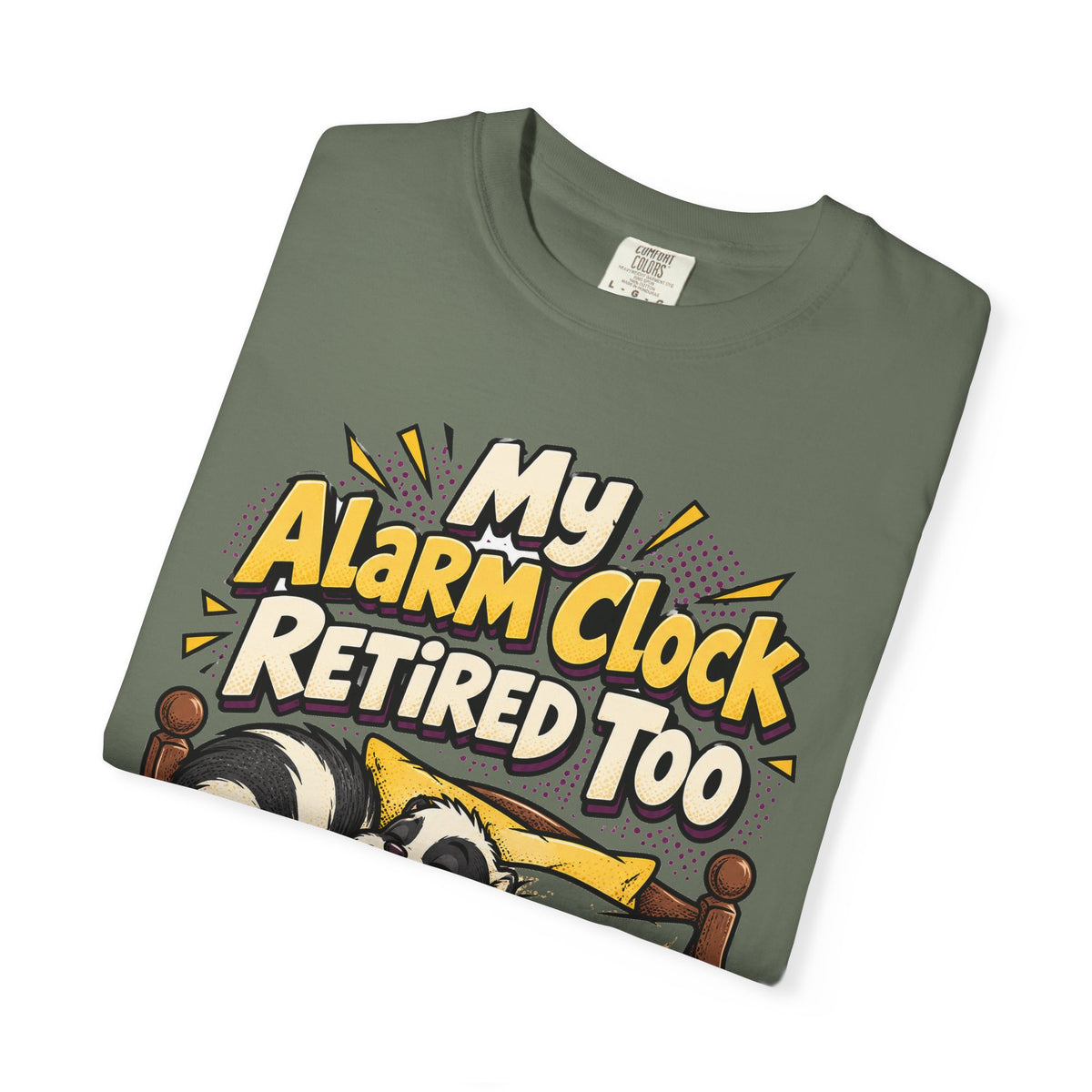 Funny Retirement Shirt My Alarm Clock Retired Too Skunk Shirt, Retirement Gift For Men Women, Newly Retired Humor Comfort Colors Shirt
