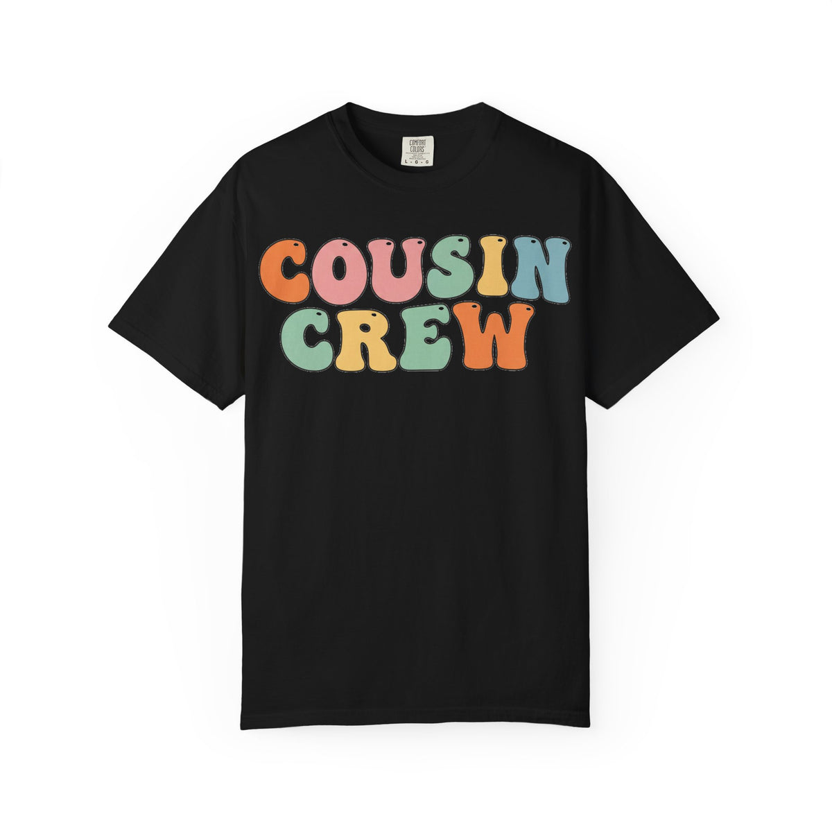 Cousin Crew Stacked Shirt, Groovy Retro Pastel Tee, Matching Cousins Reunion Shirt, Family Gift