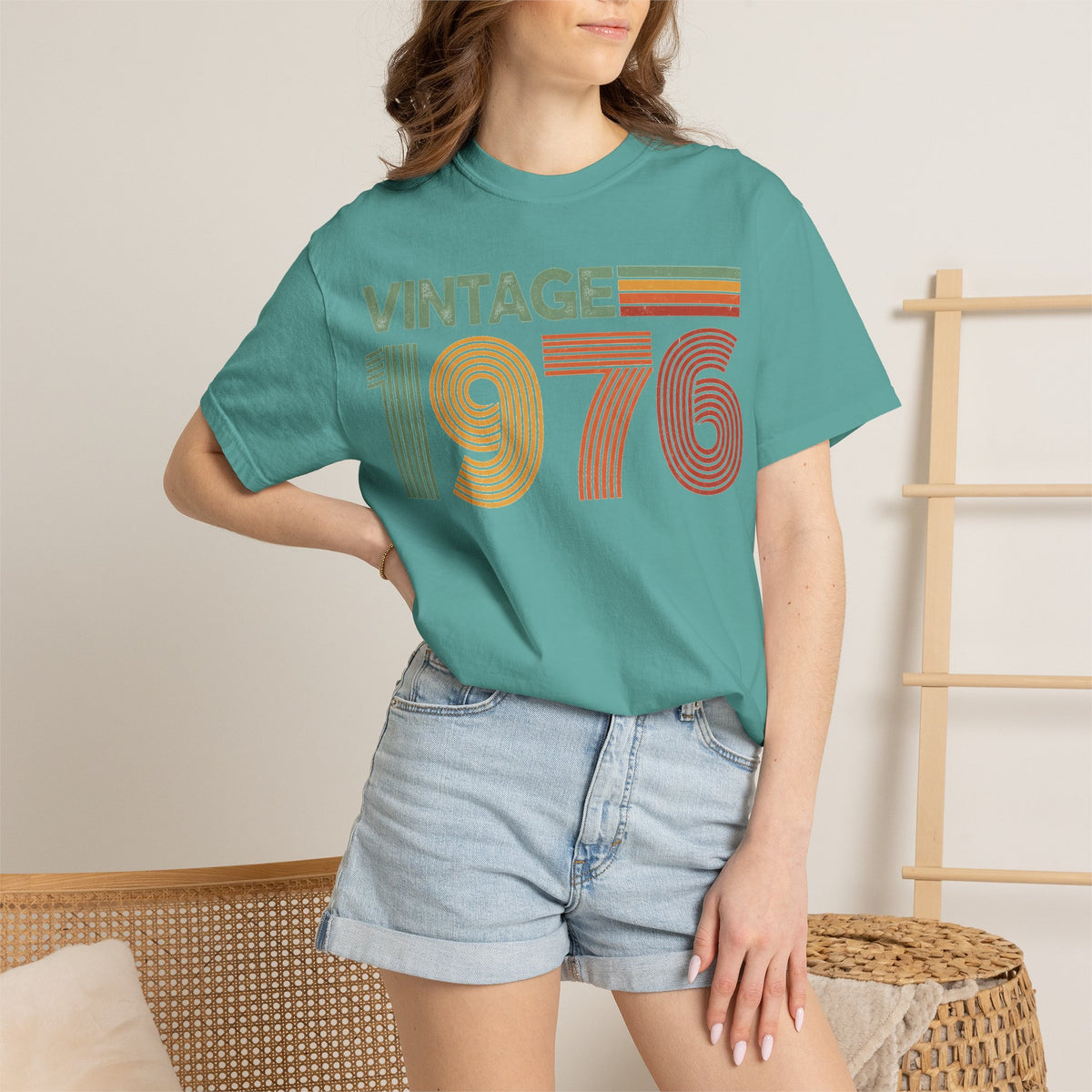 Vintage 1976 Classic Shirt, Seventies Stripe Birthday Tee, Born In 1976 Shirt, 50th Birthday Gift