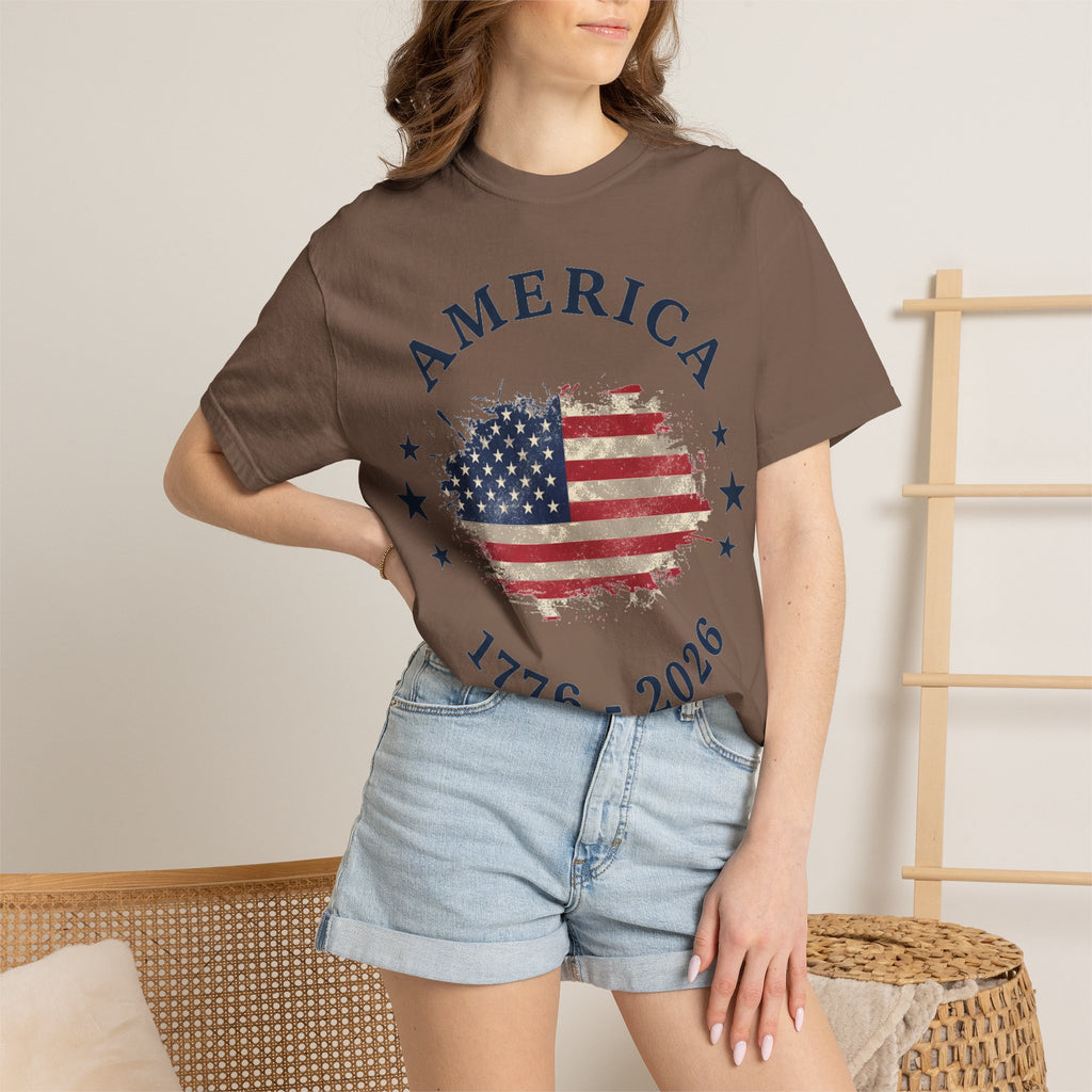 America 1776 2026 Arched Shirt, Vintage Flag Splash Tee, Patriotic Americana Shirt, Independence Day Gift