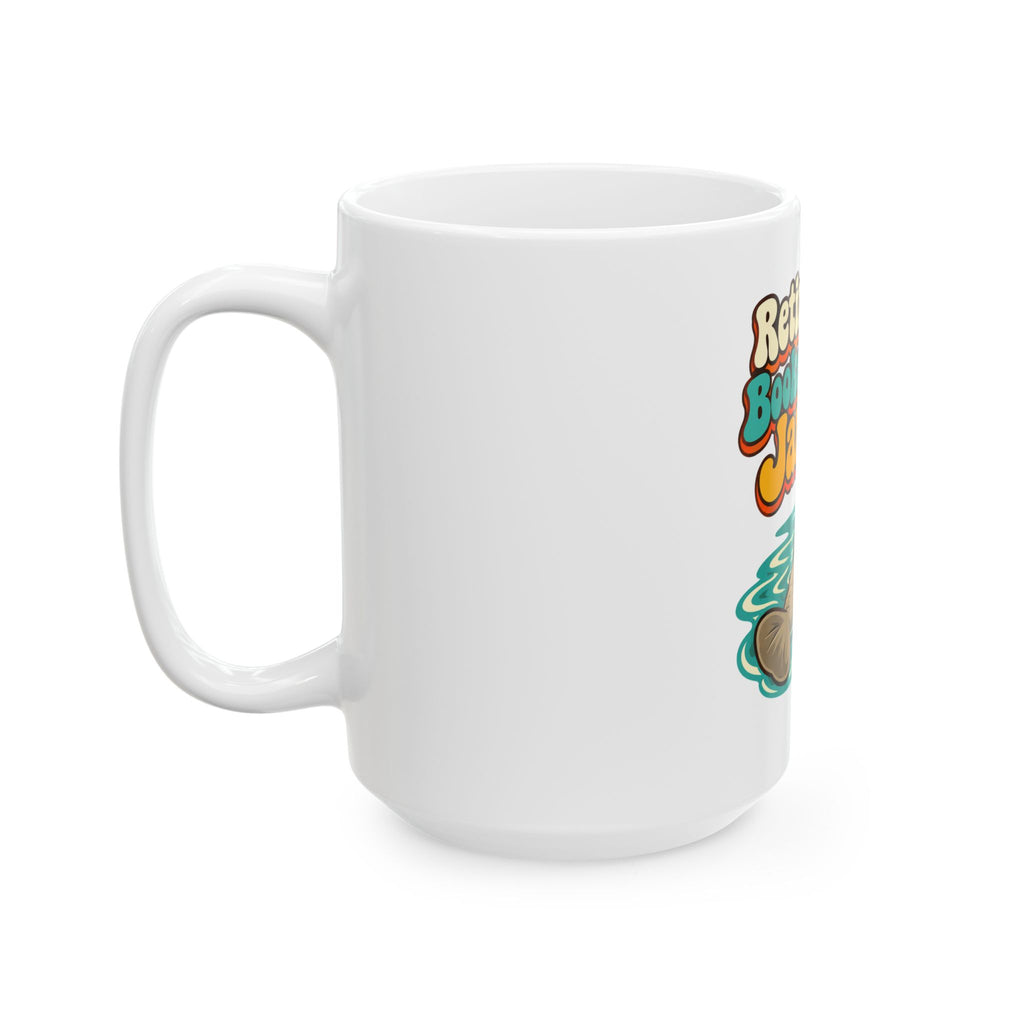Retired And Booked Through January Mug, Funny Retiree Christmas Gift, Secret Santa Stocking Stuffer, 11oz 15oz Coffee Mug