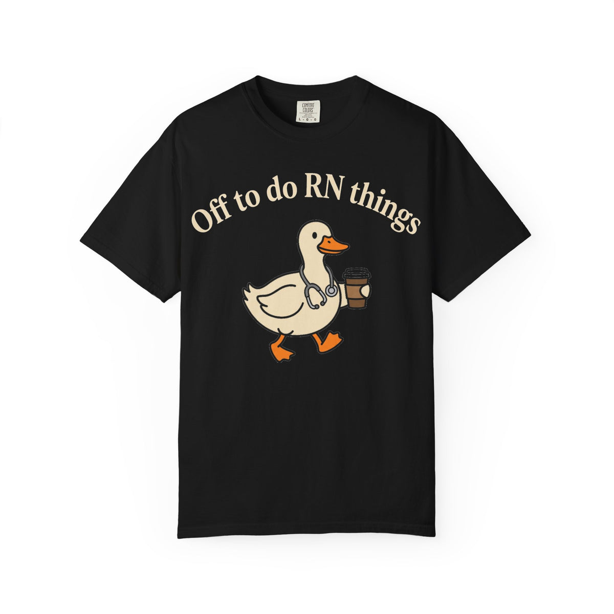 Off To Do RN Things Shirt, Funny Nurse Duck Coffee Tee, Stethoscope Duck Shirt, Nurse Gift