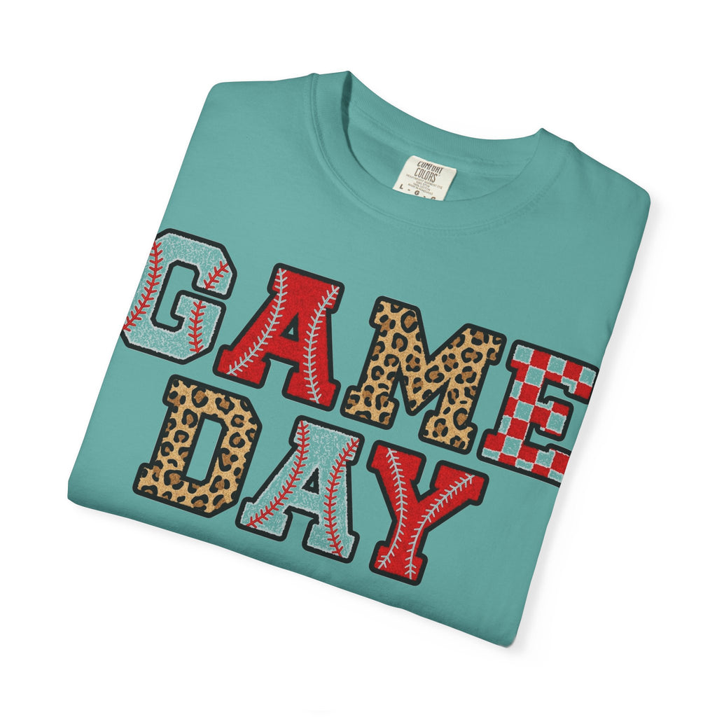 Game Day Varsity Patch Shirt, Baseball Leopard Letter Tee, Sports Mom Shirt, Baseball Mom Gift