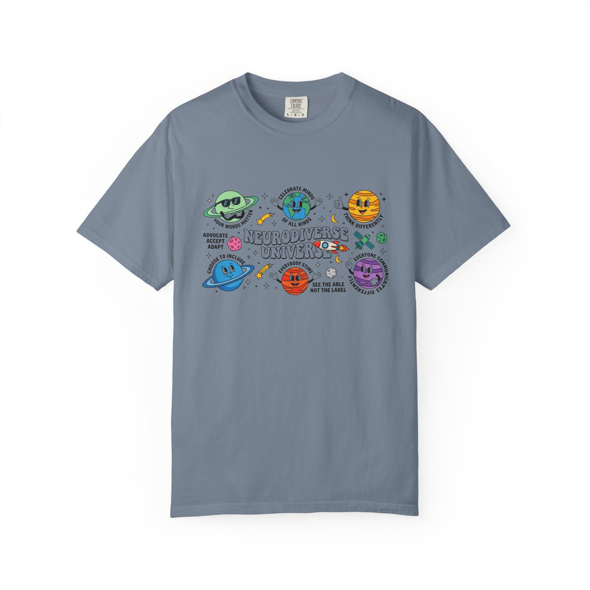 Neurodiverse Universe Wide Shirt, Autism Acceptance Planets Tee, Inclusion Teacher Shirt, SPED Gift