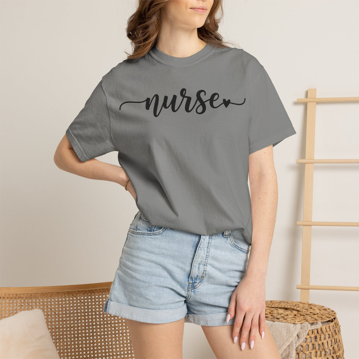Nurse Script Shirt, Flourish Hand Lettered Nurse Tee, Minimal RN Shirt, Nurse Week Gift