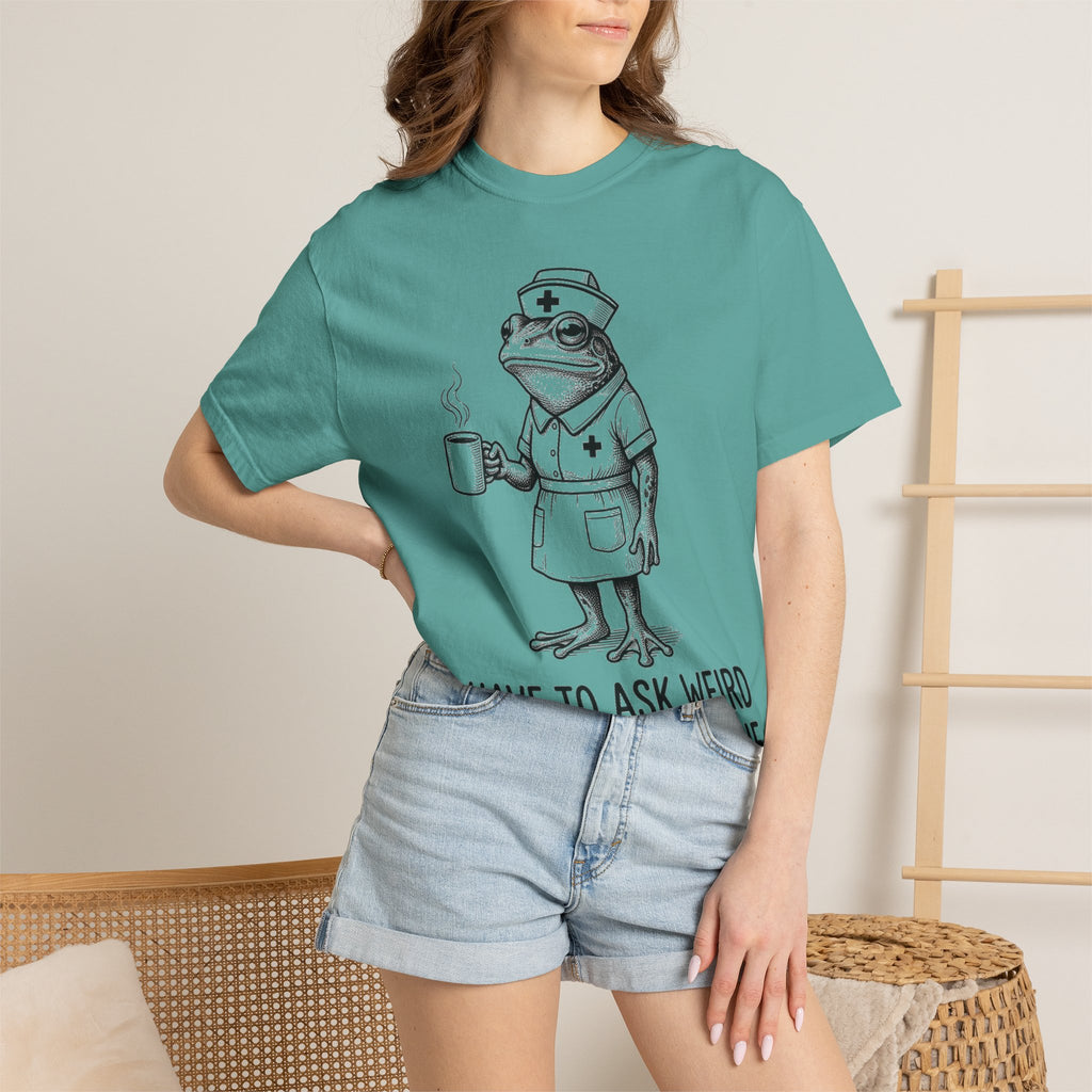 I Have To Ask Weird Stuff Or You'll Die Shirt, Etched Nurse Frog Tee, Funny Triage Shirt, RN Coffee Gift