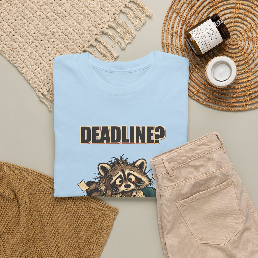 Deadline? Never Met Her – Office Raccoon T-Shirt