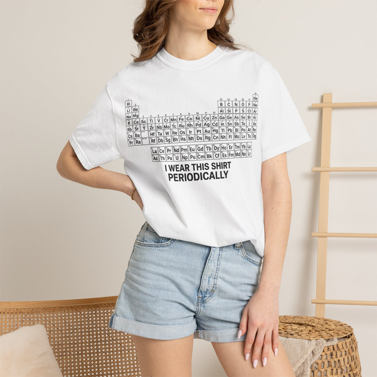 I Wear This Shirt Periodically Shirt, Funny Periodic Table Chemistry Tee, Science Teacher Shirt, Nerd Gift