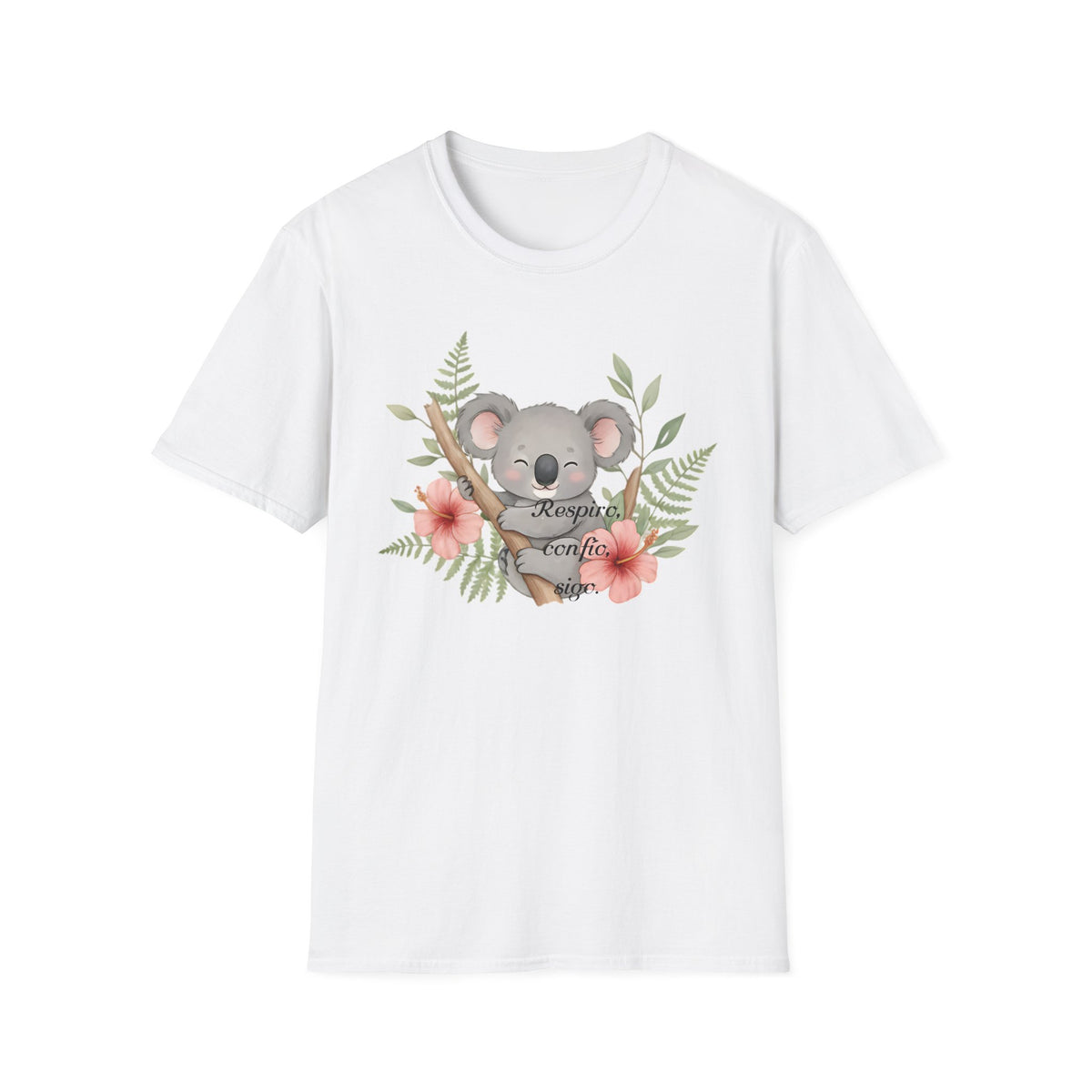 Koala Floral T-Shirt — Cute 'Koala' Design with Watercolor Flowers