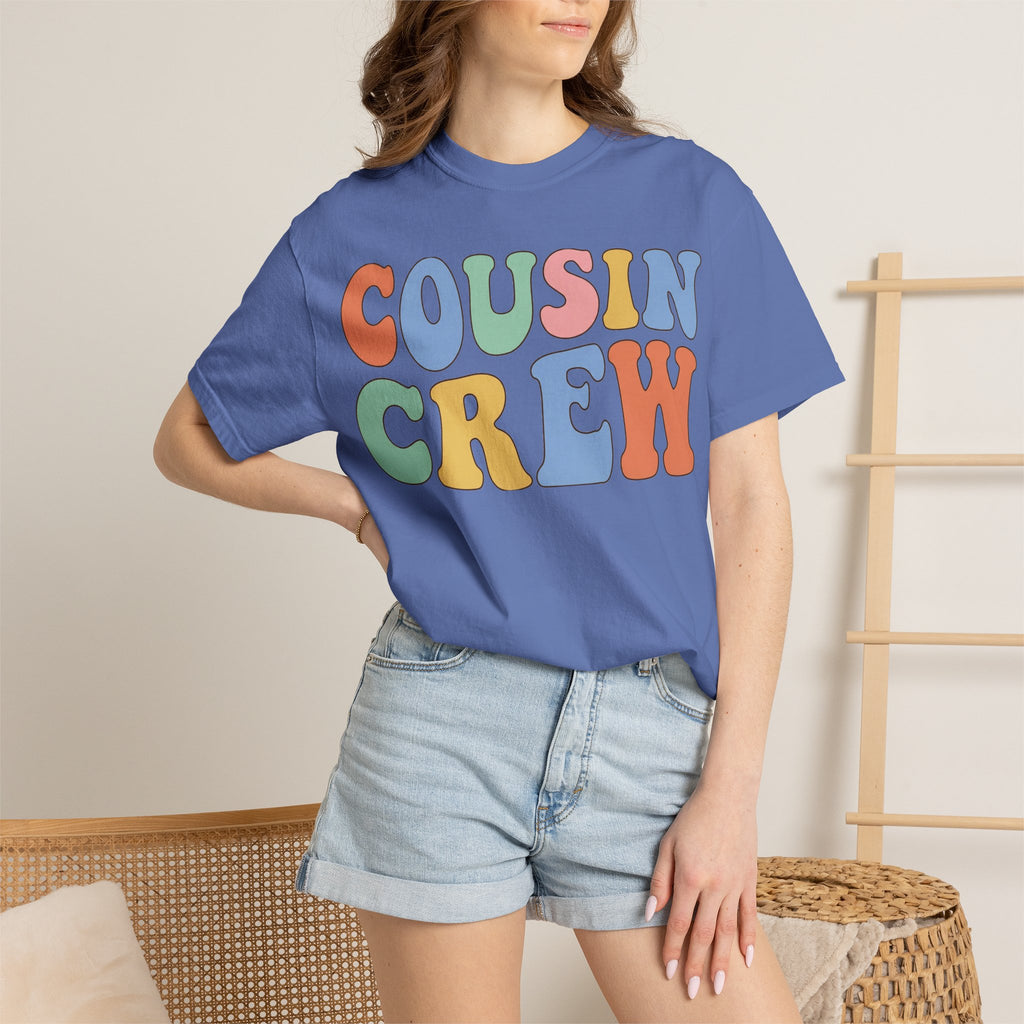 Cousin Crew Shirt, Retro Groovy Bubble Letter Tee, Matching Family Reunion Shirt, Cousin Gift