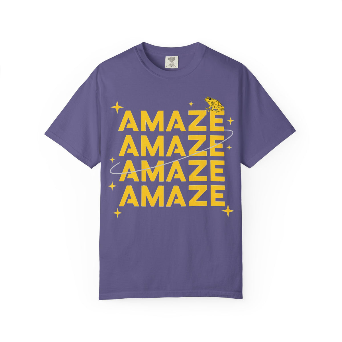 Amaze Amaze Amaze Amaze Shirt, Four Line Retro Type Tee, Frog Sparkle Graphic Shirt, Trendy Gift