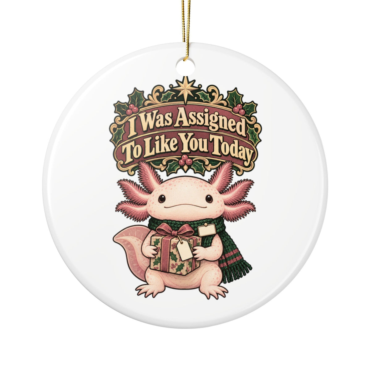 I Was Assigned To Like You Today Ornament, Funny Coworker Christmas Gift, Secret Santa Stocking Stuffer, Ceramic Christmas Ornament 2026