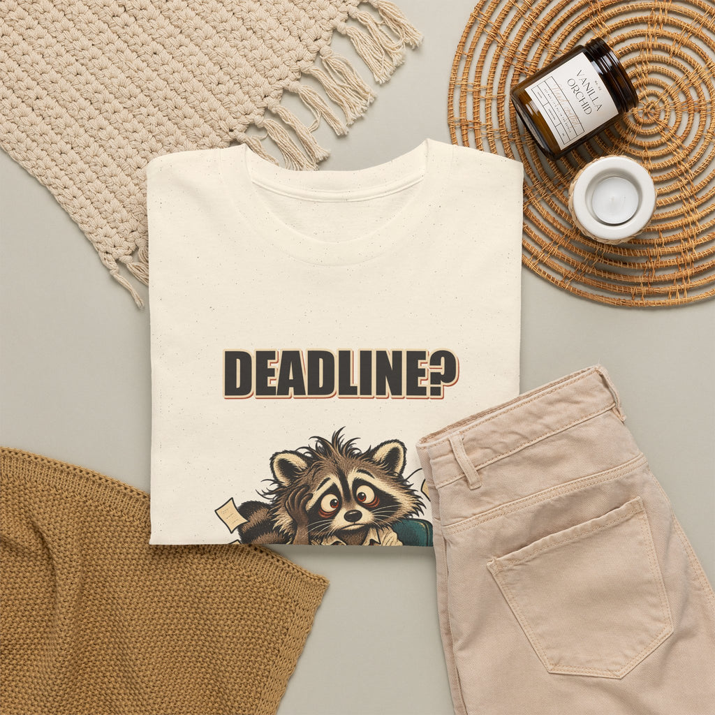 Deadline? Never Met Her – Office Raccoon T-Shirt