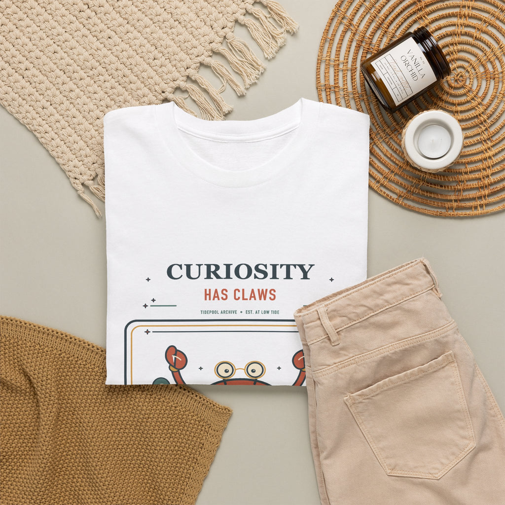 Curiosity Has Claws — Tidepool Archivist Crab T-Shirt