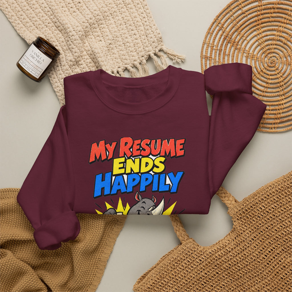 Funny Retirement Sweatshirt My Resume Ends Happily, Retirement Gift Tee, Comfort Colors Graphic T-Shirt