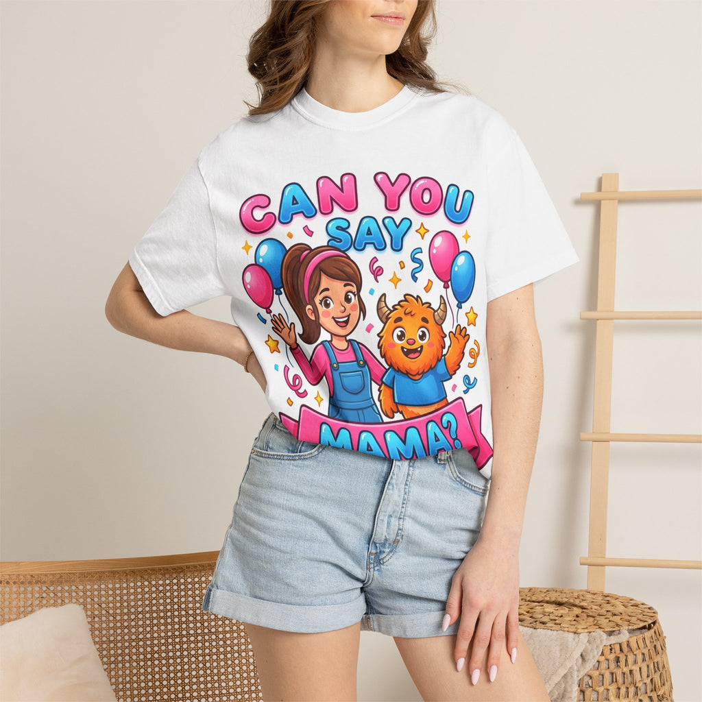 Can You Say Mama Shirt, Funny First Word Tee, Cute Monster Birthday Shirt, New Mom Gift