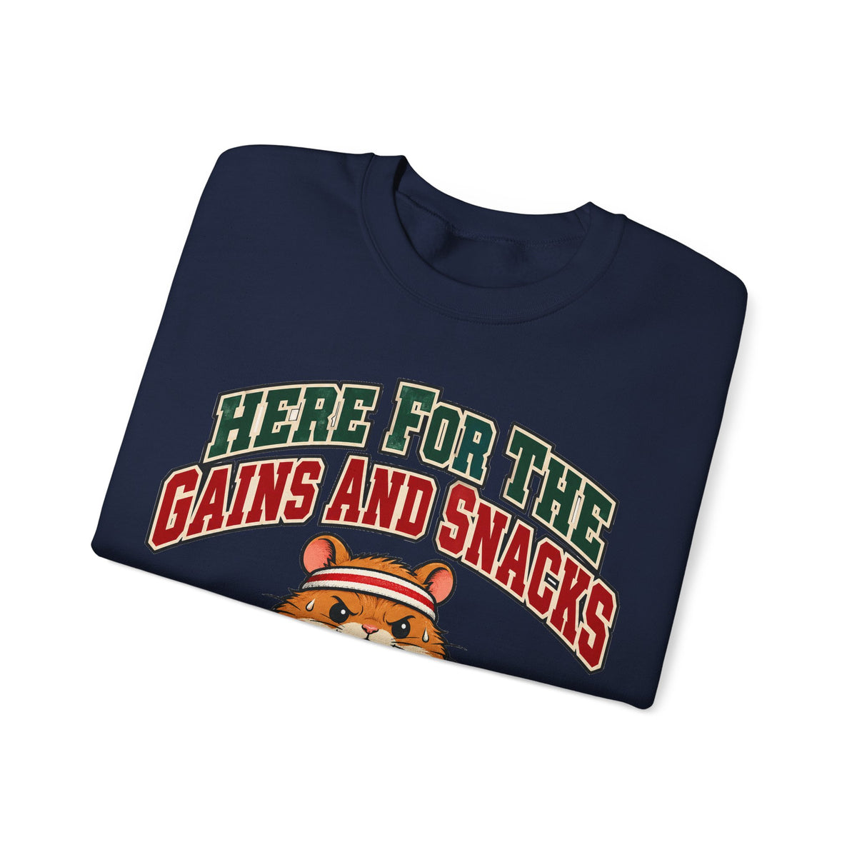 Here For The Gains And Snacks Hamster Sweatshirt | Funny Gym Gift